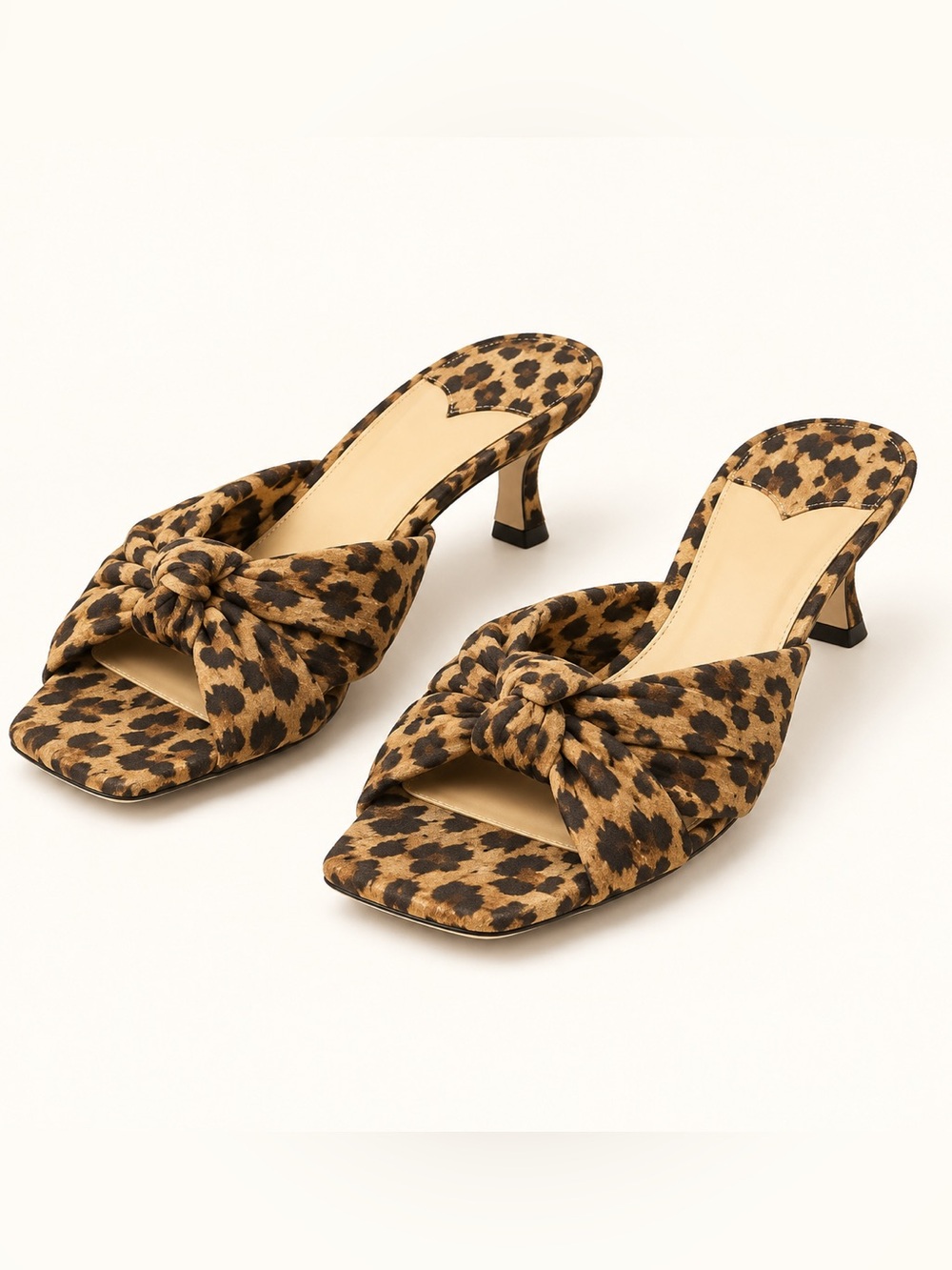 Jimmy Choo Avenue 50 Leopard Suede Knot Mules 39.5 US 9.5